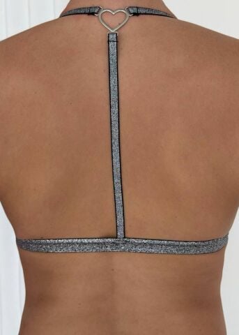 Desteksiz B Cup Simli Önden Açılan Sırt Detaylı Bralet Sütyen (Renk Seçenekli)