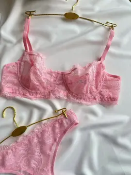 Dantelli Sütyen & Tanga Külot Takımı - Pudra