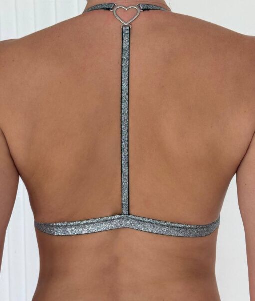 Desteksiz B Cup Simli Önden Açılan Sırt Detaylı Bralet Sütyen (Renk Seçenekli) Yeşil - 90B