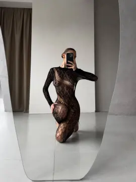 Full Body Leopar Desenli Esnek Transparan Vücut Çorabı