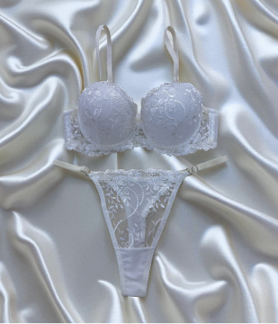 Dantel Sütyen & Tanga Takımı - Ekru