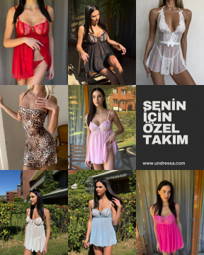 Dantelli Transparan Tül Uzun Gecelik