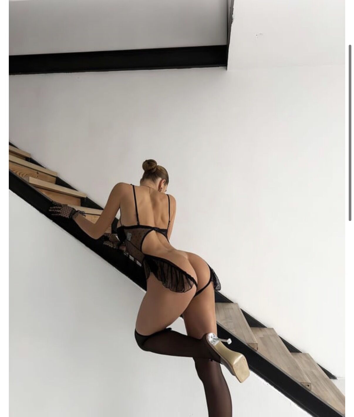 Mystic Black – Transparan Fırfırlı Dantel Babydoll